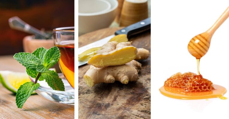 Trà bạc hà – gừng – mật ong