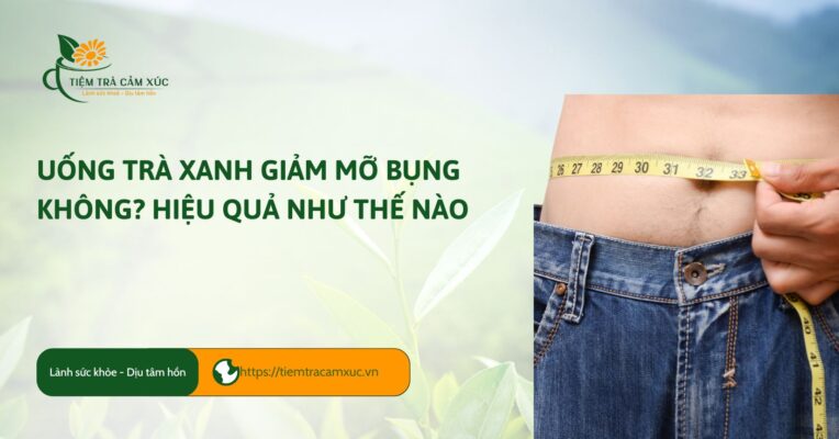 uống trà xanh giảm mỡ bụng